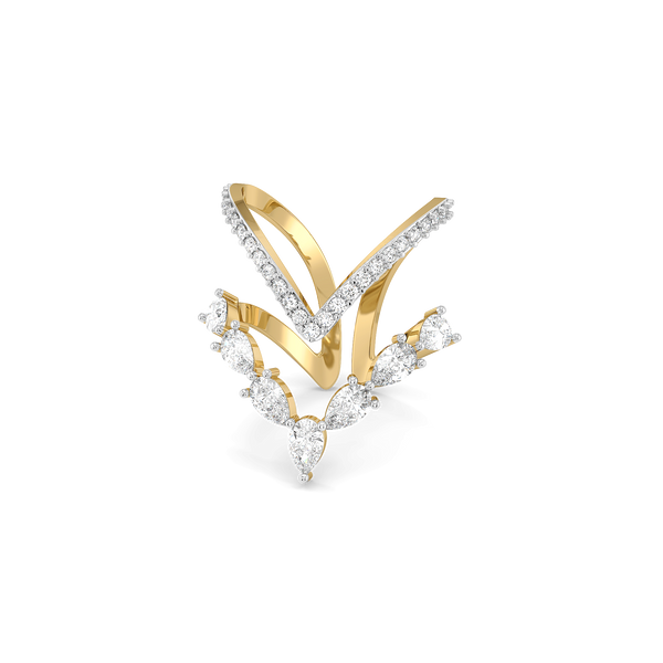 Lukson Arcline Lab Grown Diamond Cocktail Ring in India
