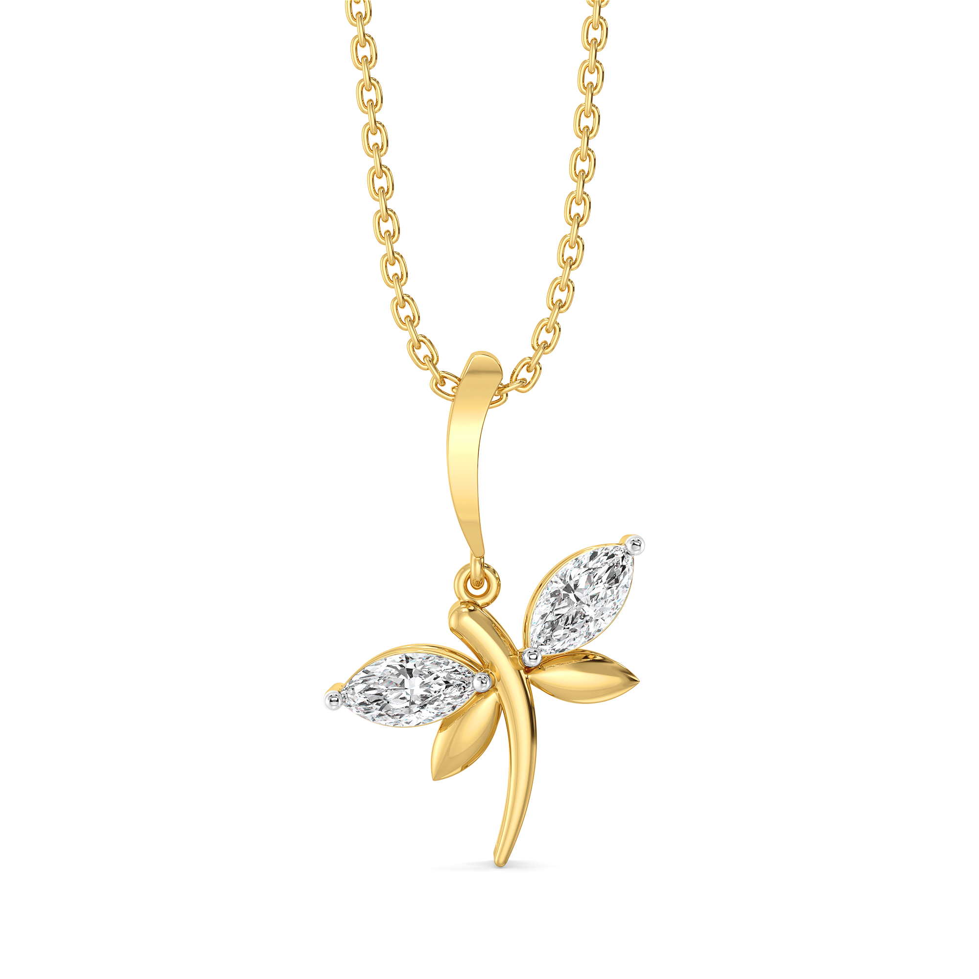 Dragonfly Dance - Lab Diamond Pendant