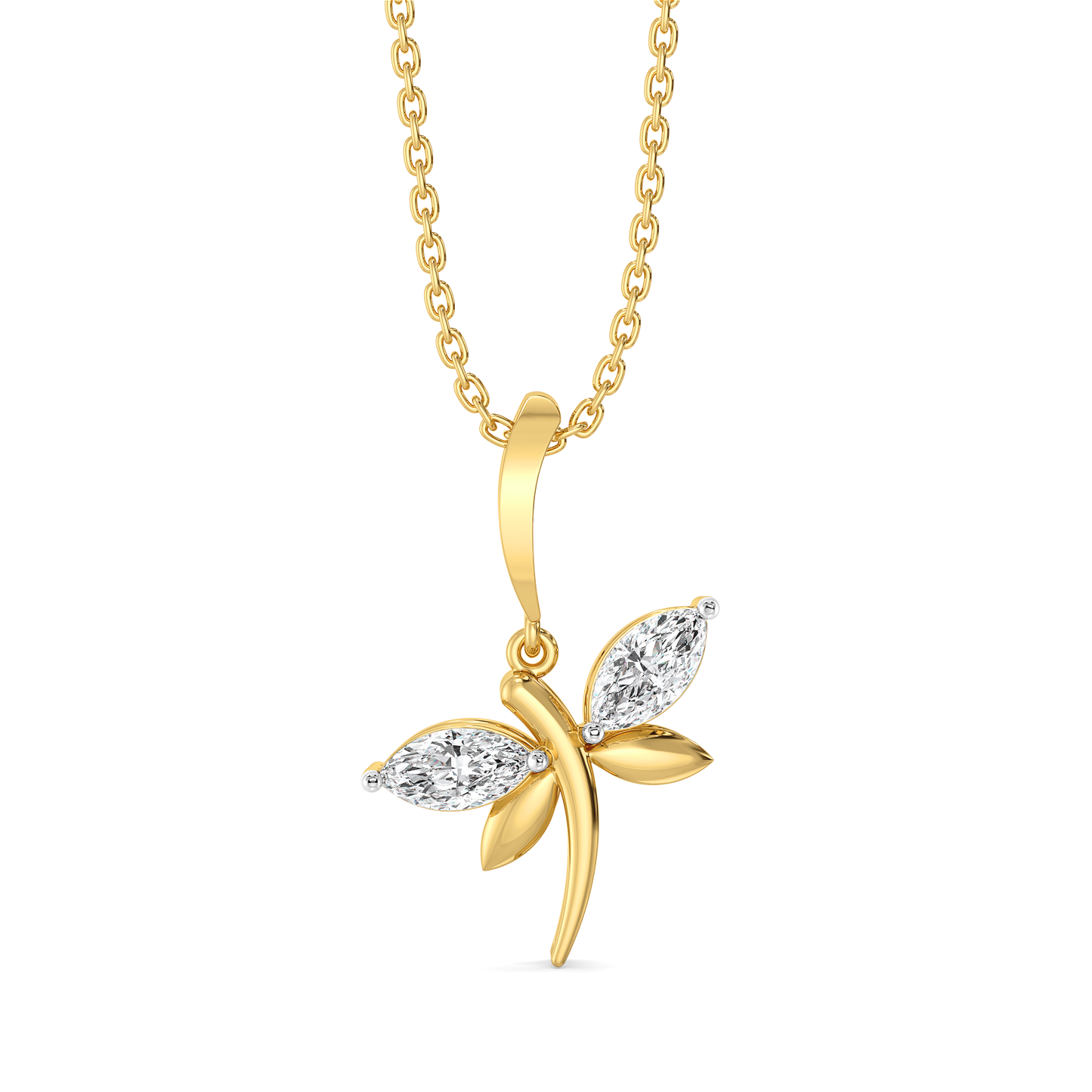 Dragonfly Dance - Lab Diamond Pendant