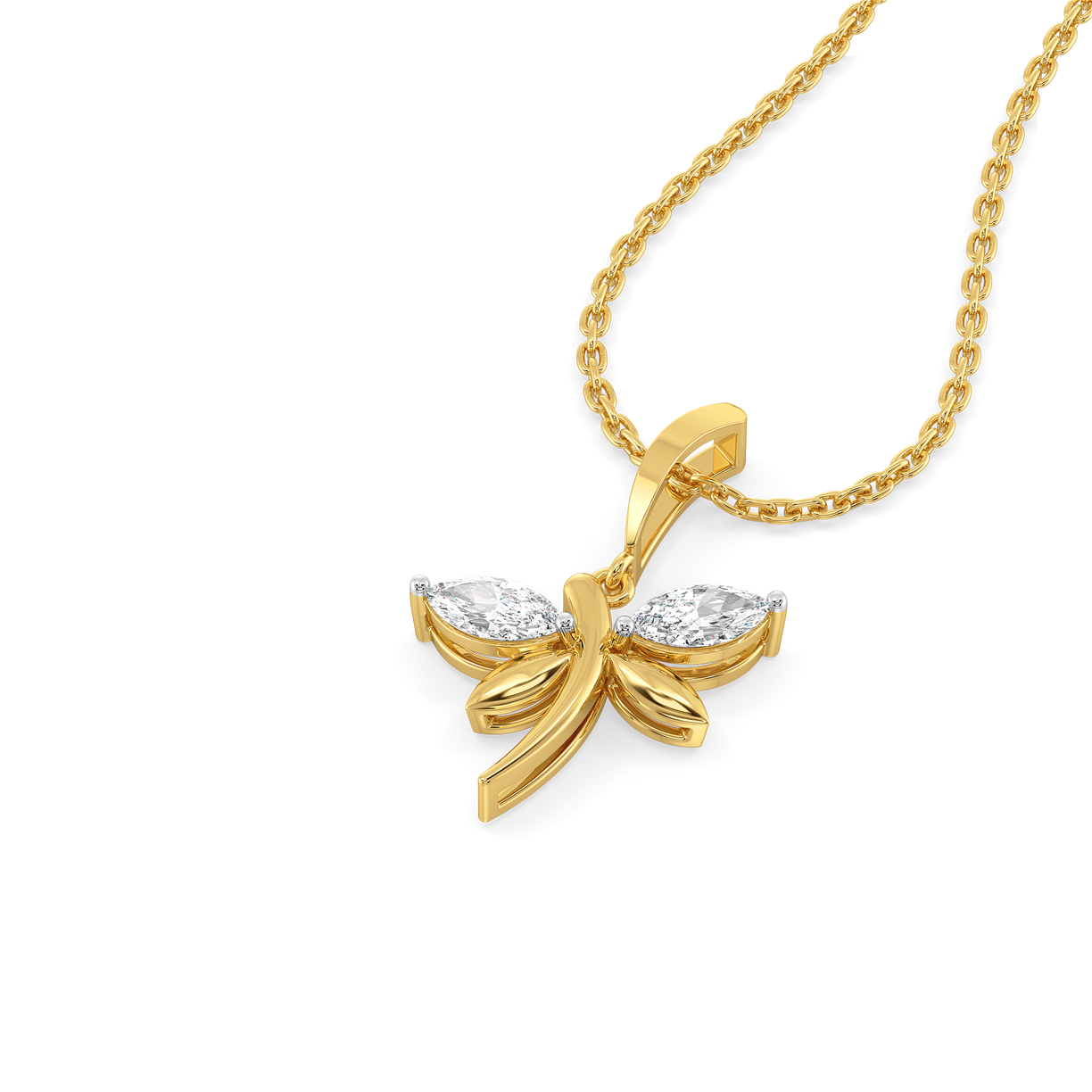 Dragonfly Dance - Lab Diamond Pendant