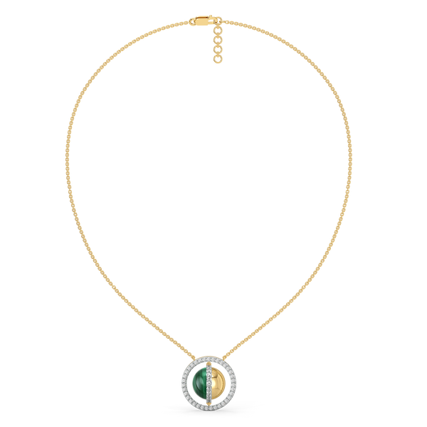 Malachite Muse - Lab Grown Diamond Necklace Online - Lukson 