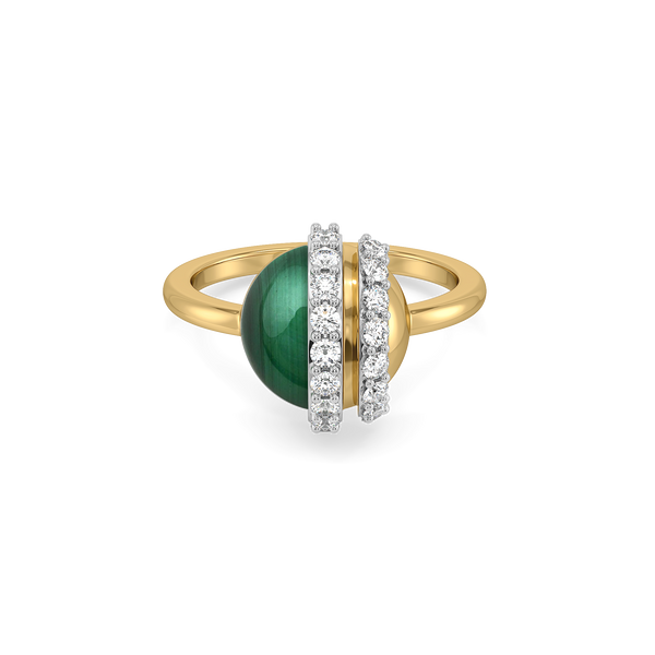 Lukson Malachite Muse Lab Grown Diamond Ring in India