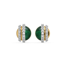 Malachite Muse - Lab Diamond Stud Earrings