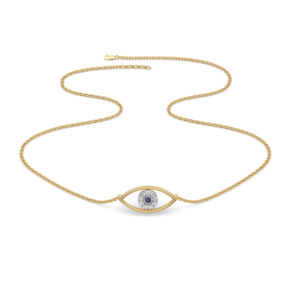 Evil Eye Lab Grown Diamond Necklace - Lukson