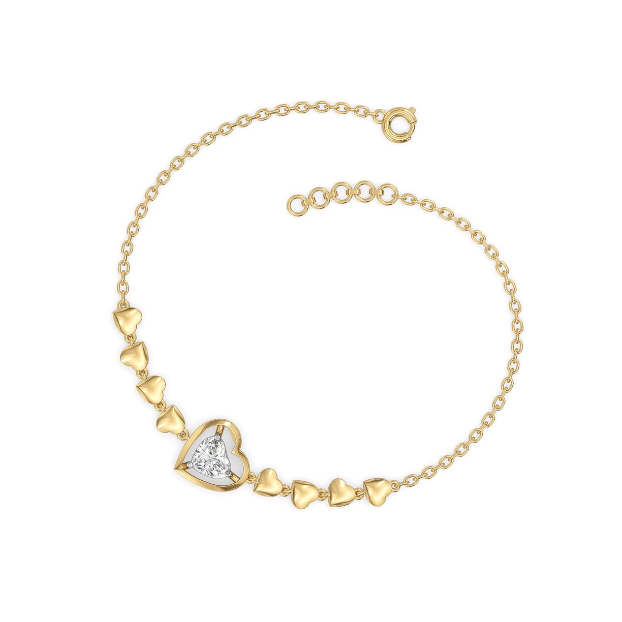 Dangling Hearts - Lab Diamond Bracelet