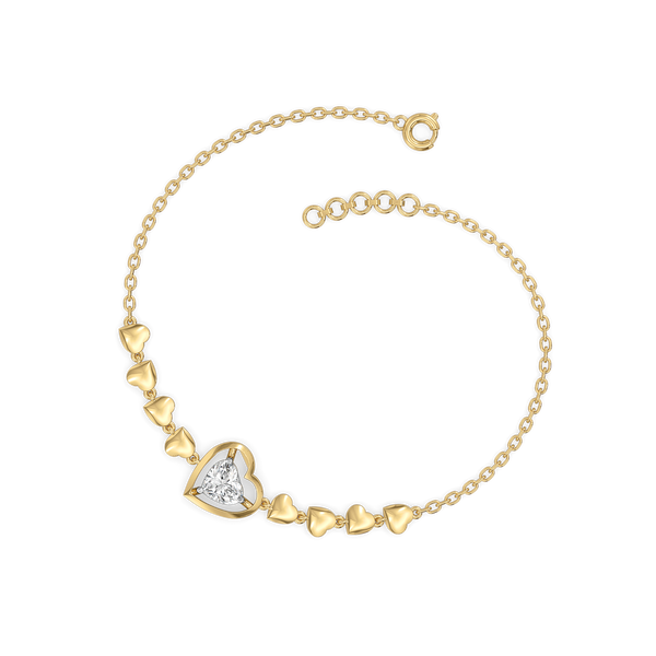 Dangling Hearts - Lab Grown Diamond Bracelet - Lukson 