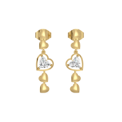 Dangling Hearts - Lab Diamond Drop Earrings