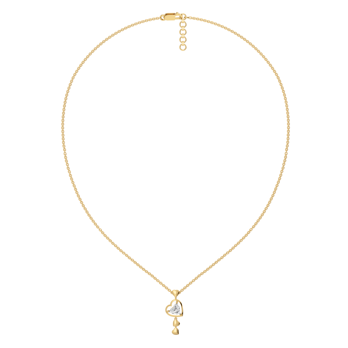 Dangling Hearts - Lab Diamond Necklace