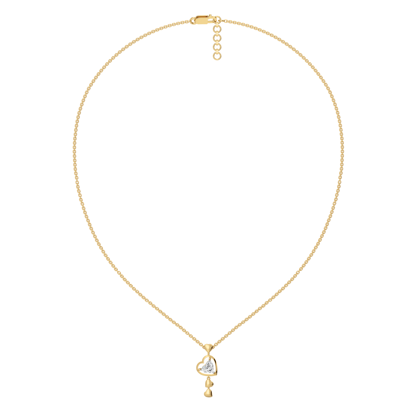 Dangling Hearts - Lab Diamond Necklace