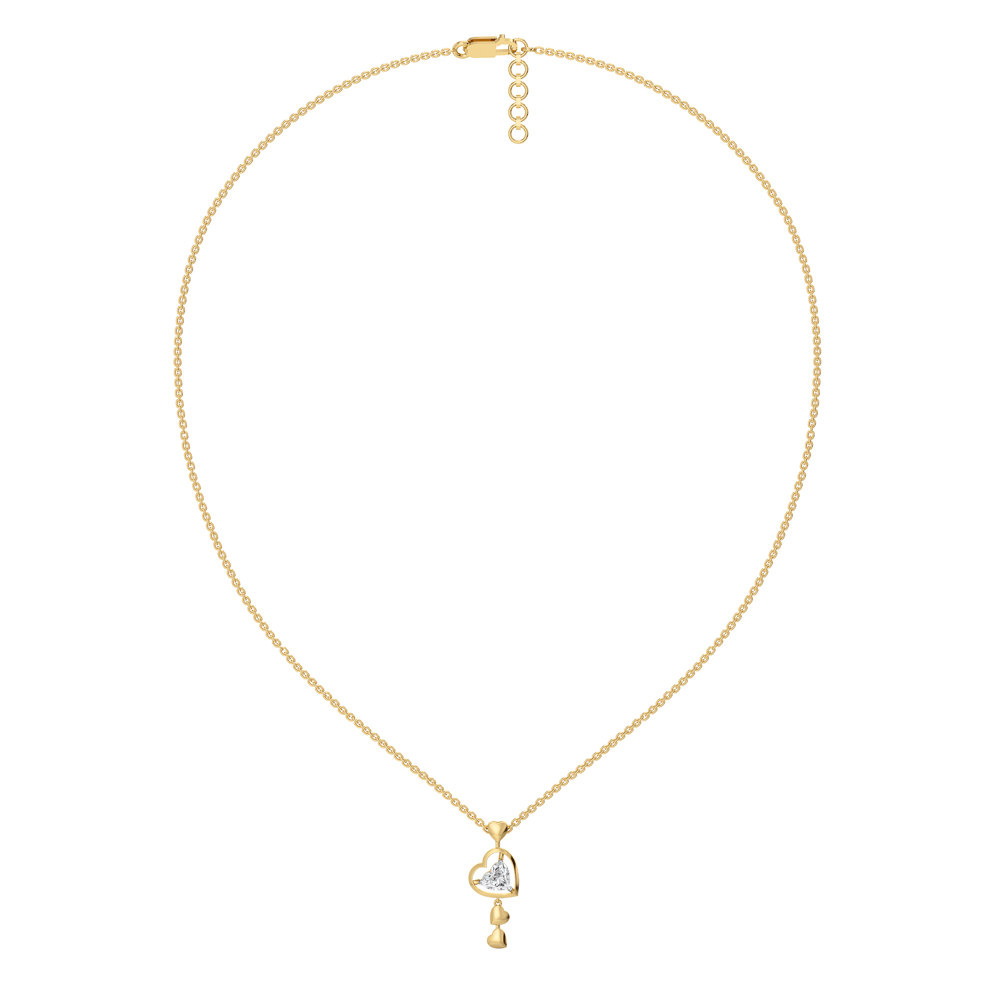 Dangling Hearts - Lab Diamond Necklace