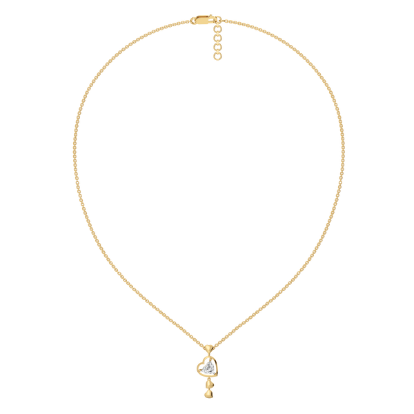 Dangling Hearts Lab Grown Diamond Necklace for Women - Lukosn