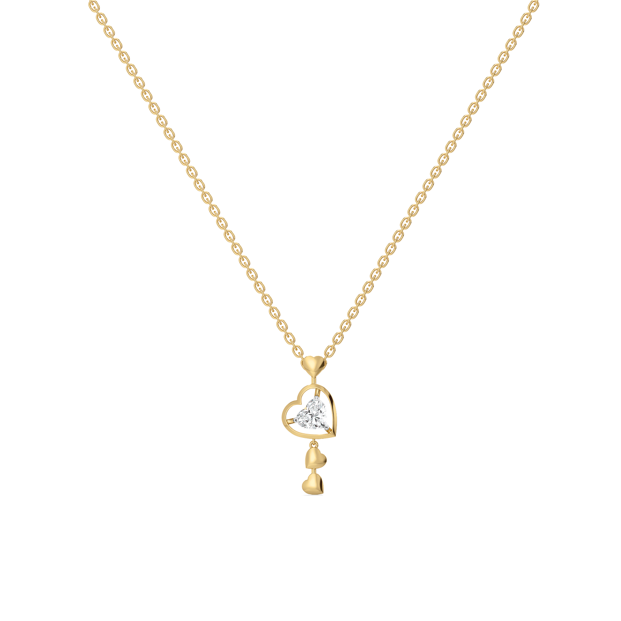 Dangling Hearts - Lab Diamond Necklace