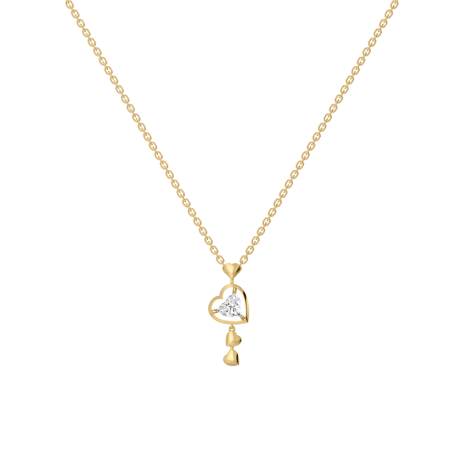 Dangling Hearts - Lab Diamond Necklace