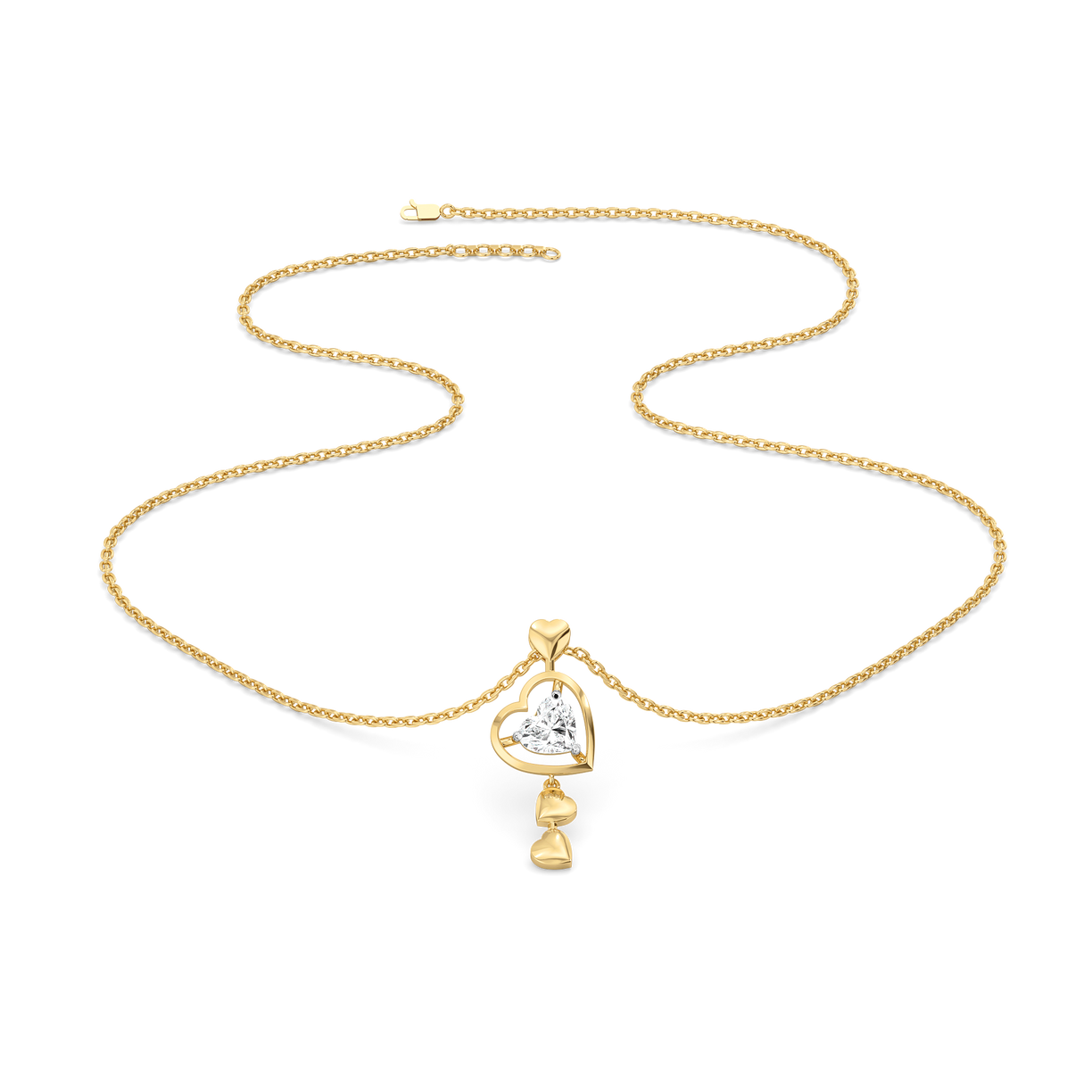 Dangling Hearts - Lab Diamond Necklace