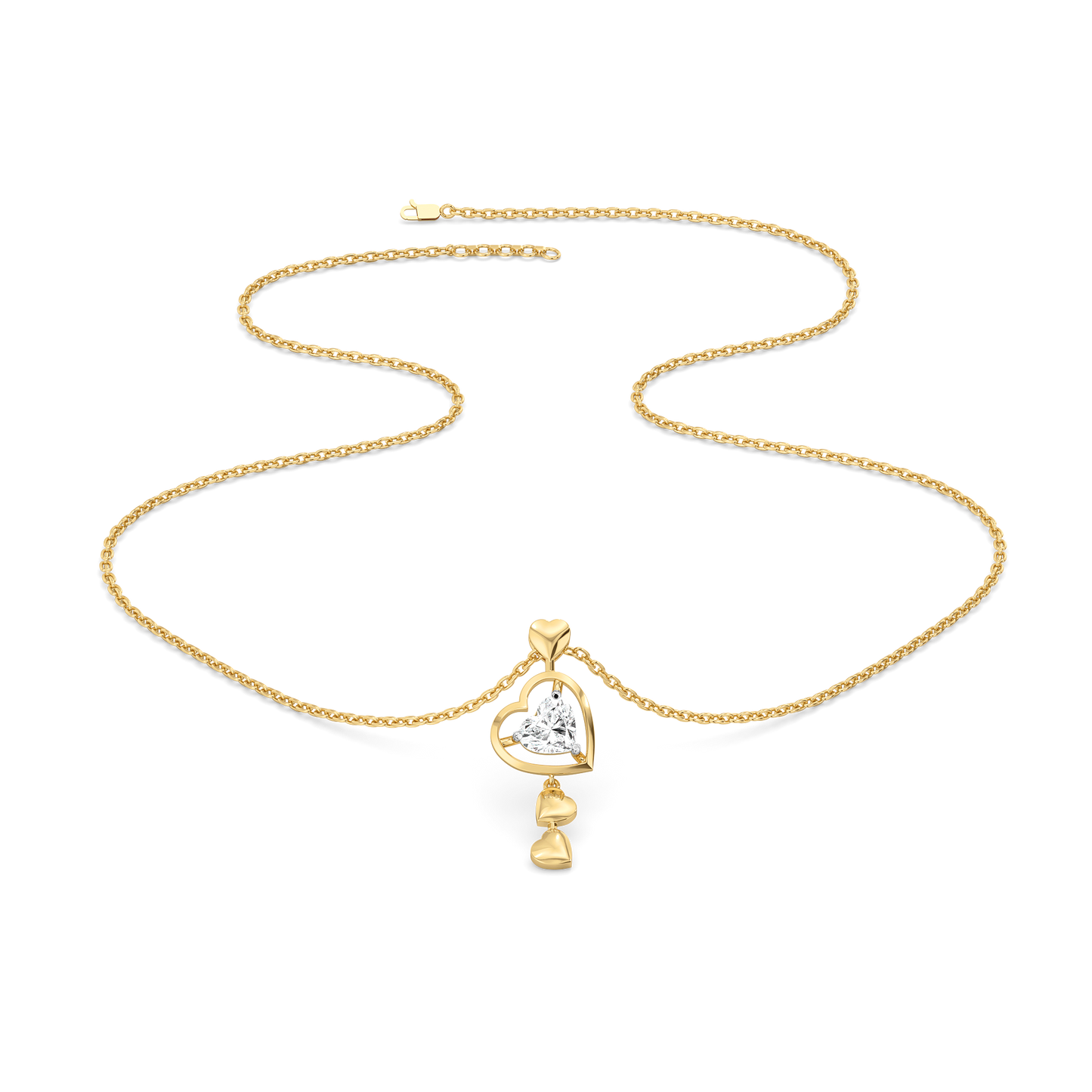 Dangling Hearts - Lab Diamond Necklace