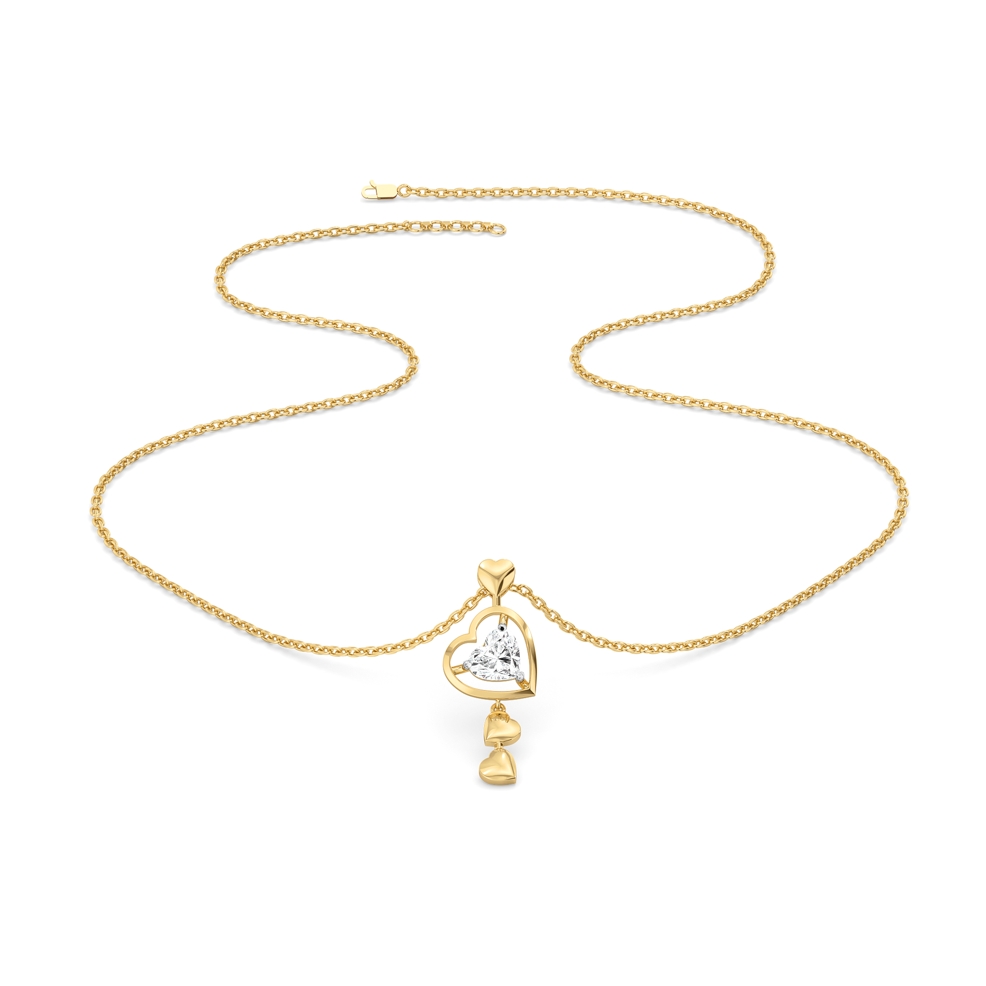 Dangling Hearts - Lab Diamond Necklace