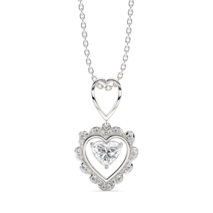 Antique Heart - Lab Diamond Pendant