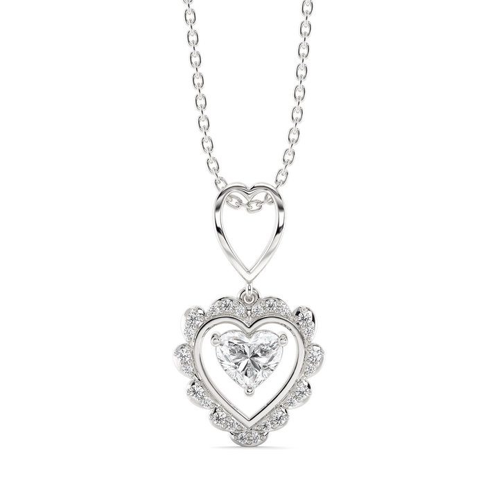 Antique Heart - Lab Diamond Pendant