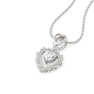 Antique Heart - Lab Diamond Pendant
