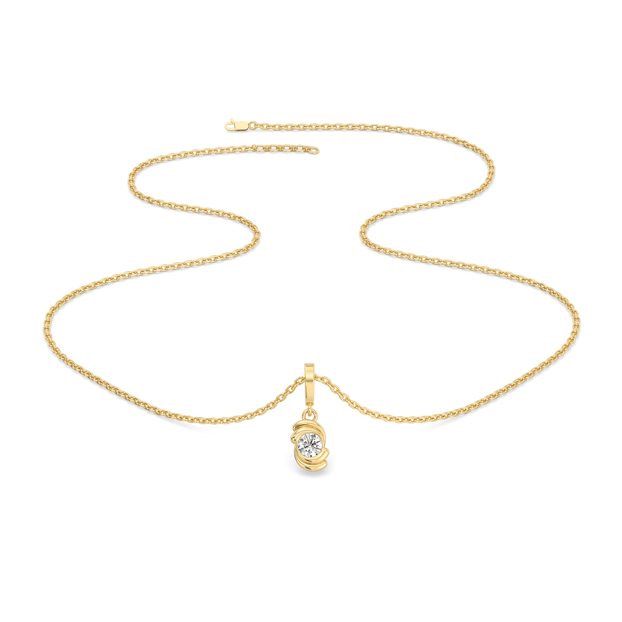 Cocoon Charm - Lab Diamond Necklace
