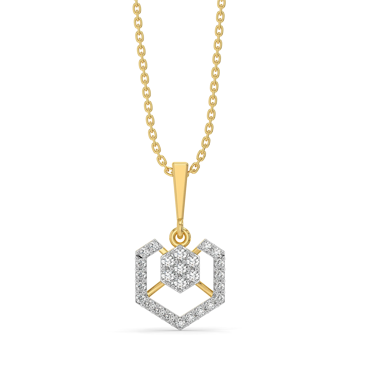 Hexagon Chic - Lab Diamond Pendant