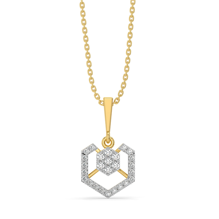 Hexagon Chic - Lab Diamond Pendant