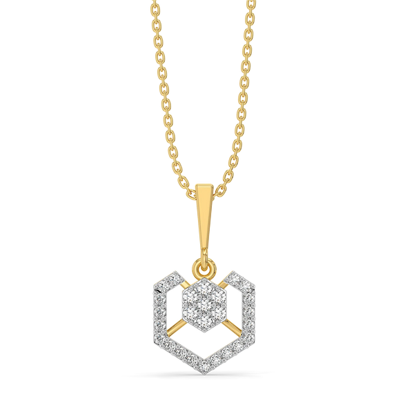 Hexagon Chic - Lab Diamond Pendant