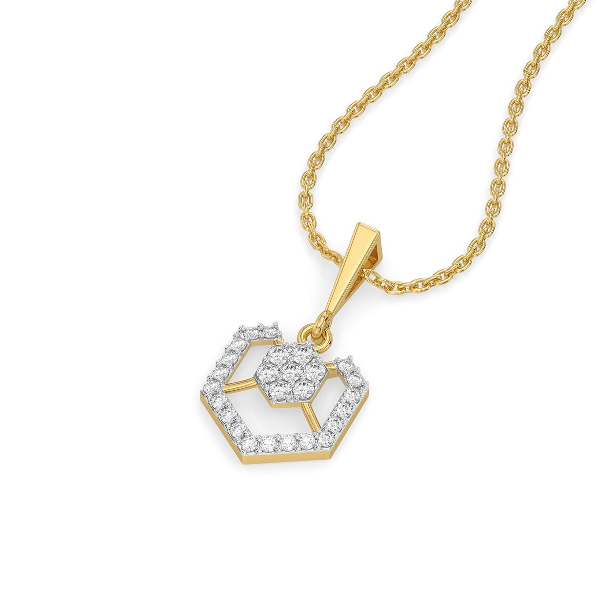 Hexagon Chic - Lab Diamond Pendant