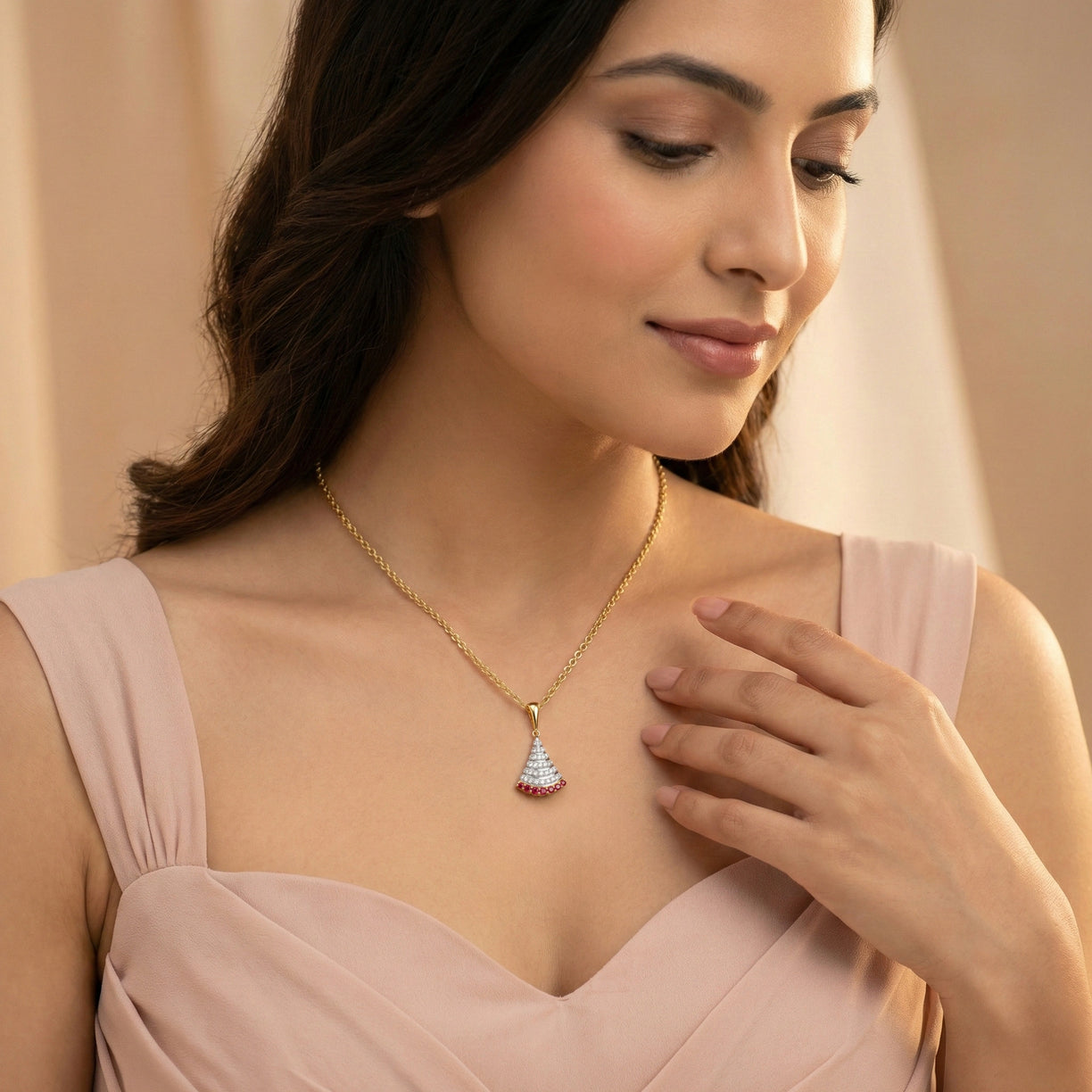 Radiant Ascent - Lab Diamond Ruby Pendant