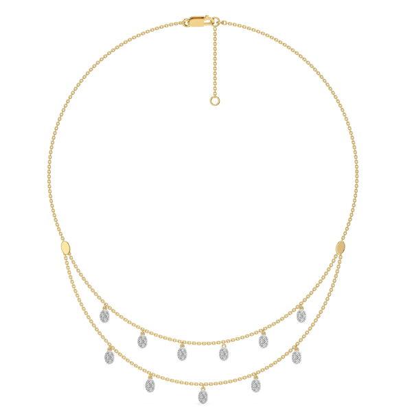 Dancing Details 925 sterling silver Lab Grown Diamond Necklace Online in India- Lukson 