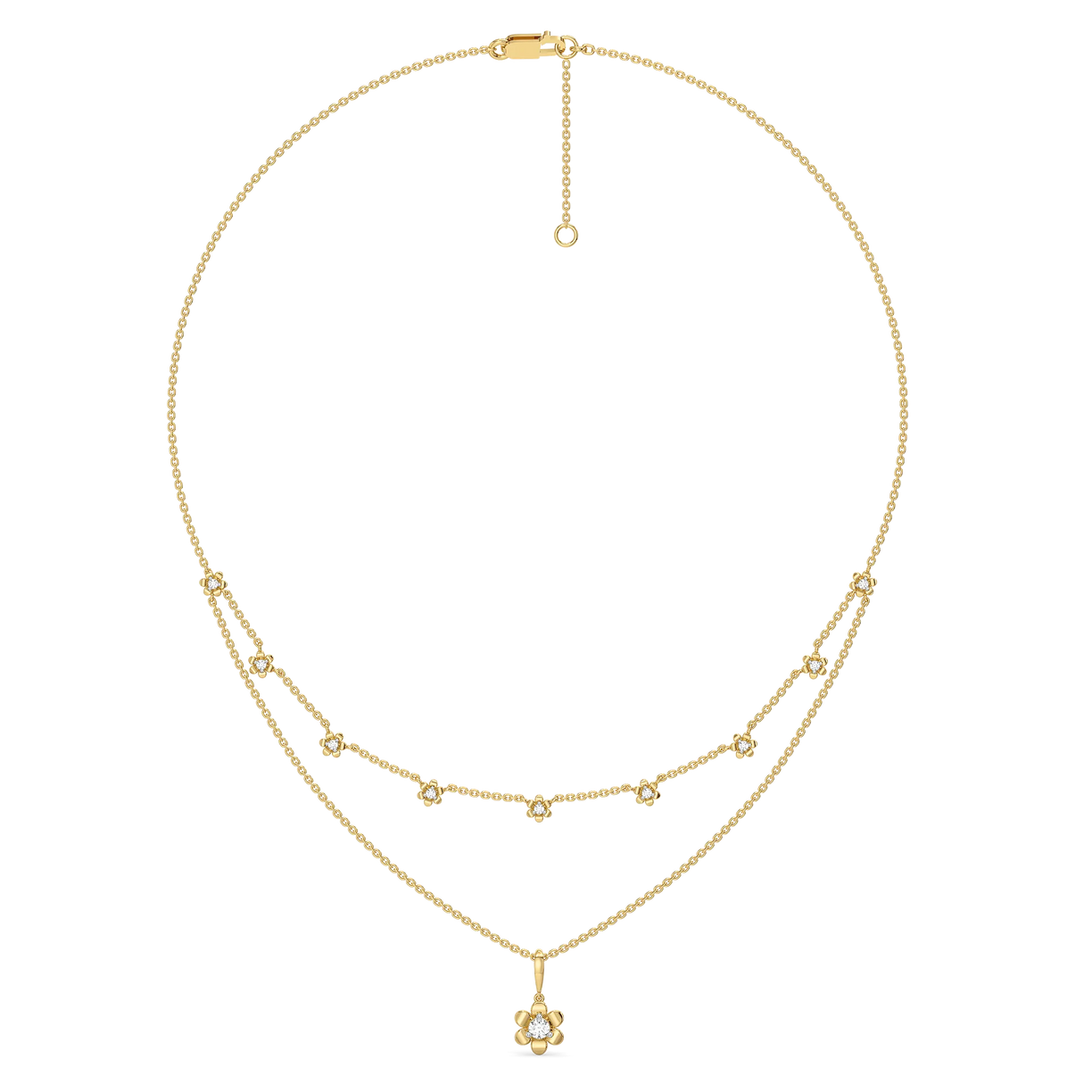 The Soft Petal - 18kt Gold Vermeil Lab Grown Diamond Necklace - Lukson 
