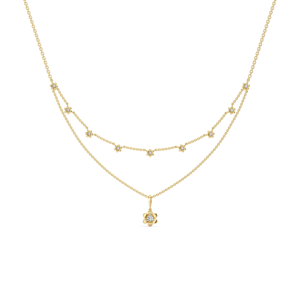 The Soft Petal - Lab Grown Diamond Necklace - Lukson 