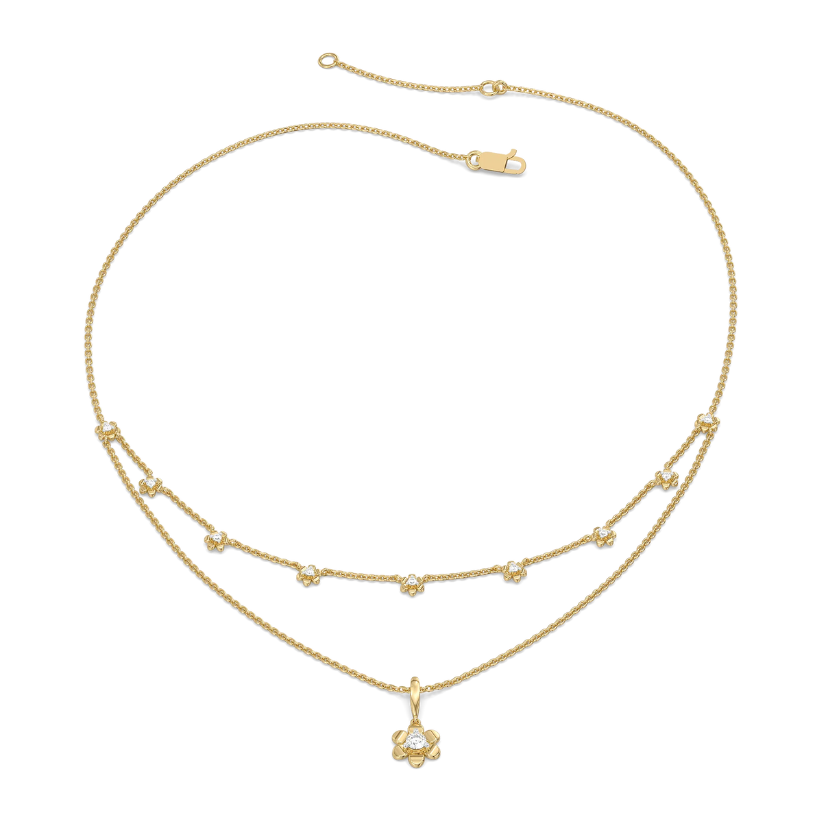 The Soft Petal - Lab Grown Diamond Necklace Online in India - Lukson 
