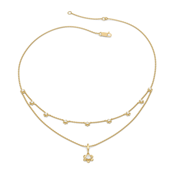The Soft Petal - Lab Grown Diamond Necklace Online in India - Lukson 
