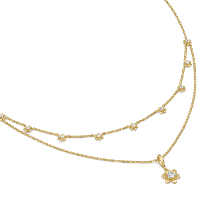 The Soft Petal - Lab Diamond Necklace