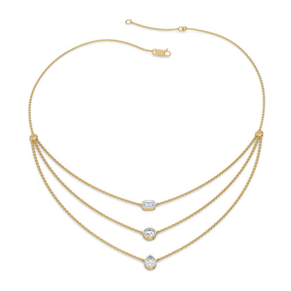 Layers of Light - Lab Grown Diamond Necklace Online in India - Lukson 