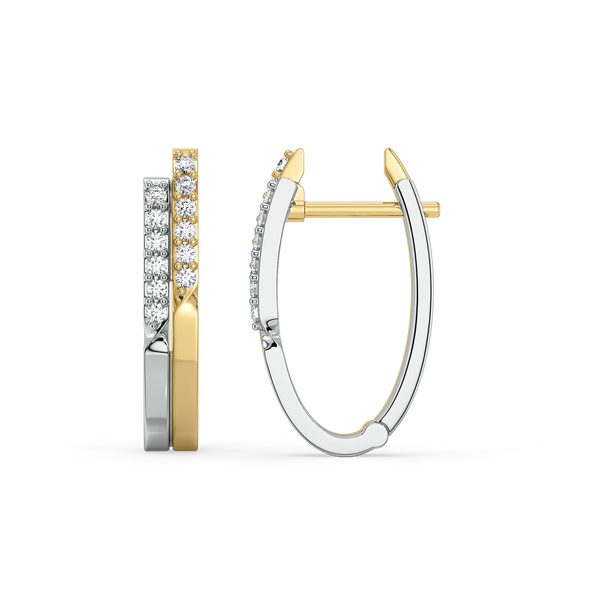 Lukson lab grown diamond gold huggies