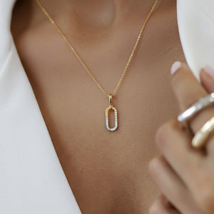 Dual Flow - Lab Diamond Pendant