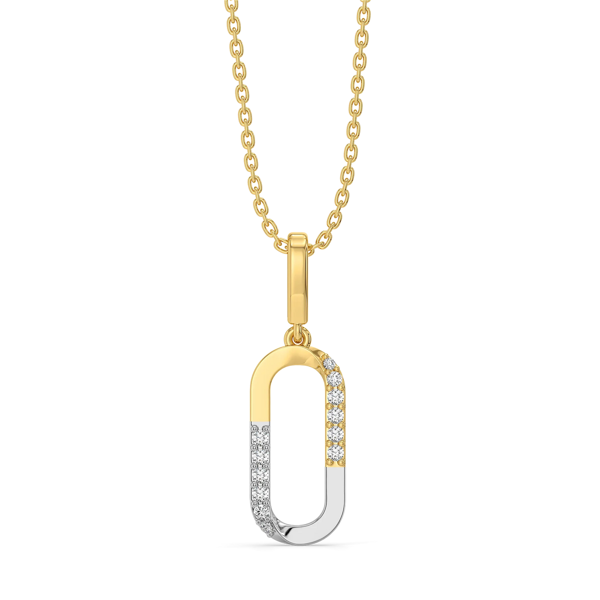 Dual Flow - Lab Diamond Pendant