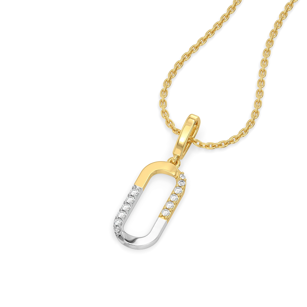 Dual Flow - Lab Diamond Pendant