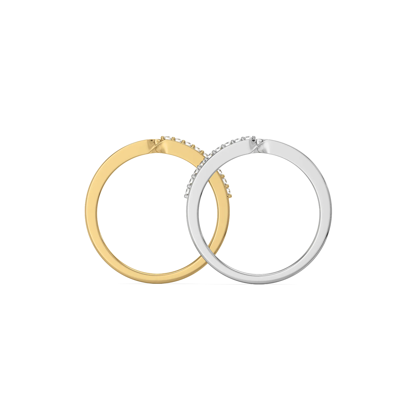 Dual Flow - Lab Diamond Stack Rings