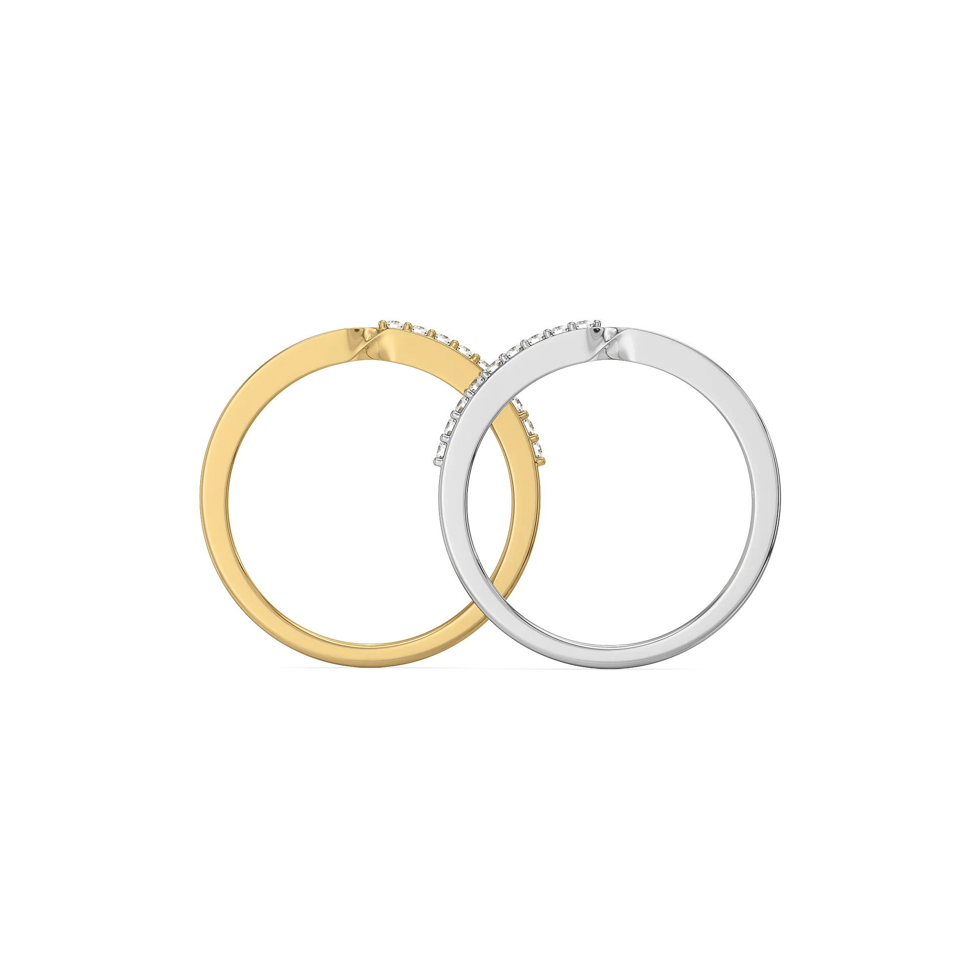 Dual Flow - Lab Diamond Stack Rings