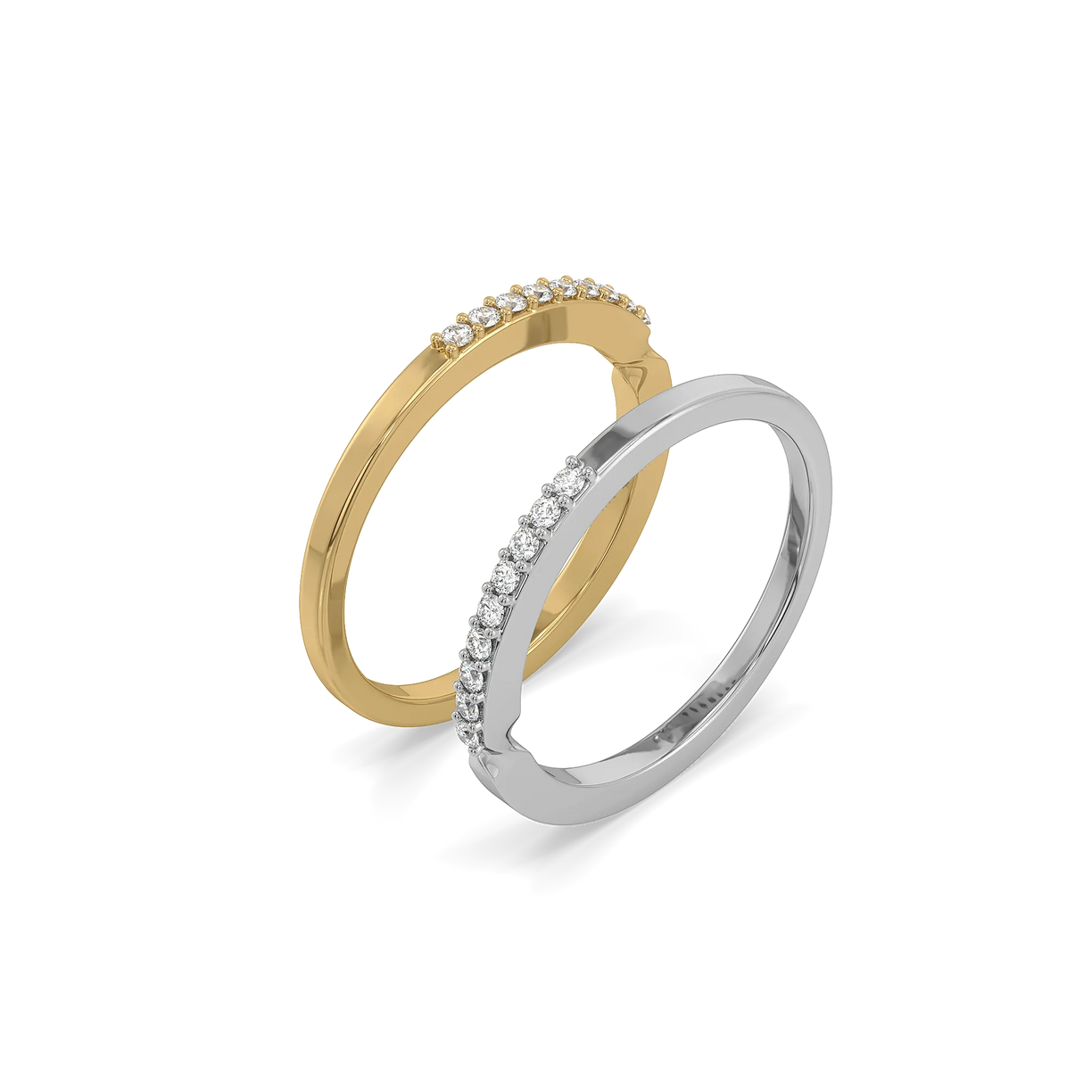 Dual Flow - Lab Diamond Stack Rings