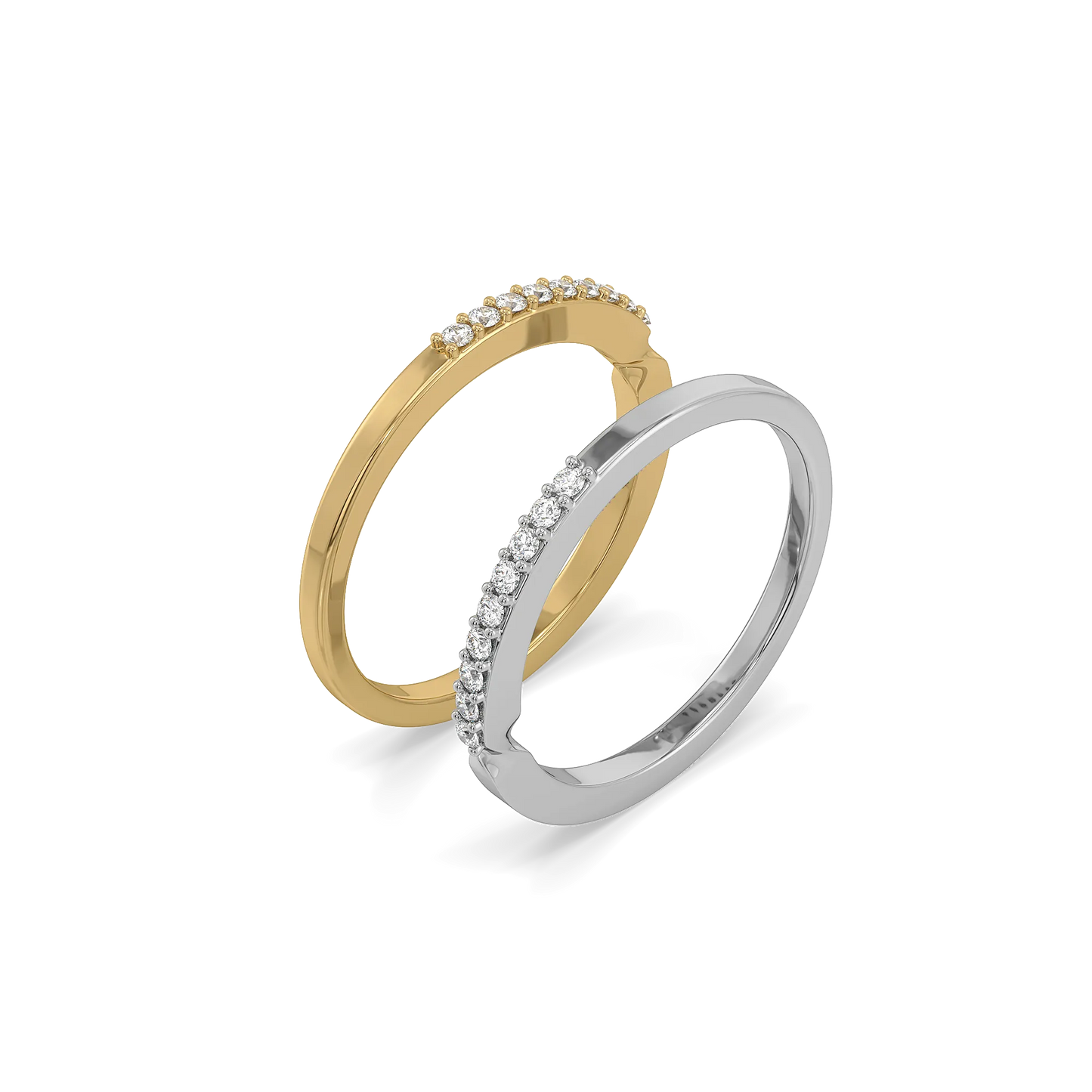 Dual Flow - Lab Diamond Stack Rings