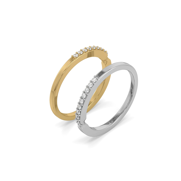 Lukson Dual Flow Lab Grown Diamond Stack Rings
