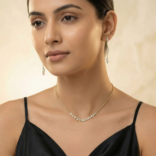 Morning Frost - Lab Grown Diamond Solitaire Necklace Online in India - Lukson 