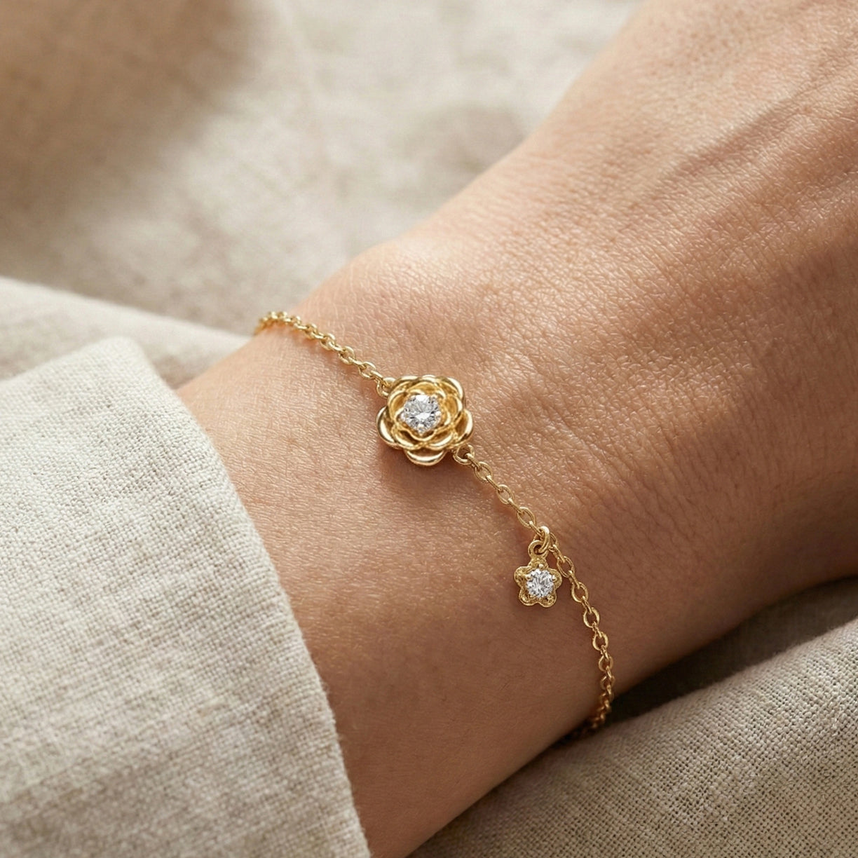 Blush Rosé - Lab Diamond Solitaire Bracelet