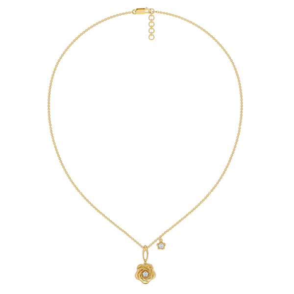 Lukson Blush Rosé 18kt Gold VermeilLab Grown Diamond Solitaire Necklace