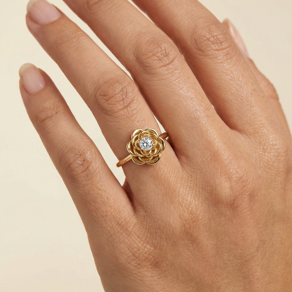 Lukson Blush Rosé Lab Grown Diamond Solitaire Ring in India