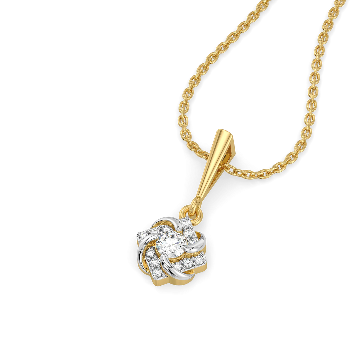 Encased Solitaire - Lab Diamond Pendant